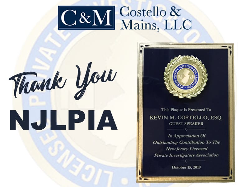 Costello and Mains, LLC | Thank You NJLPIA