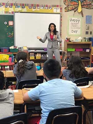 Attorney Jacquelyn Matchett speaking to students on Career Day at Kingston Elementary School